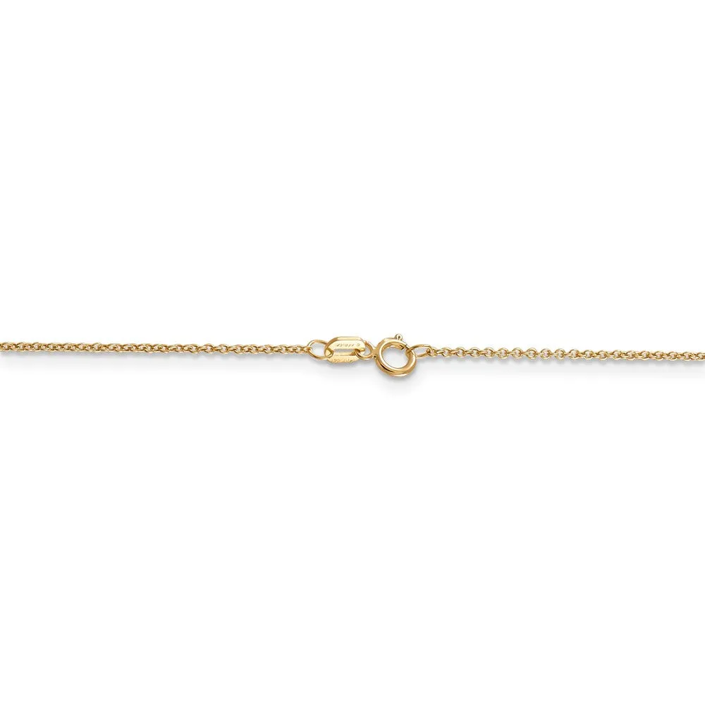 14k Yellow Gold and Rhodium Plated Fleur De Lis Key Necklace