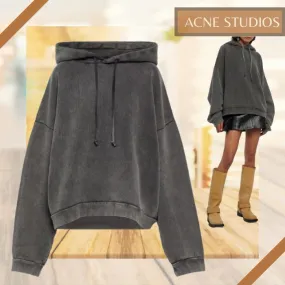 Acne Studios  |Street Style Long Sleeves Plain Logo Cropped Tops