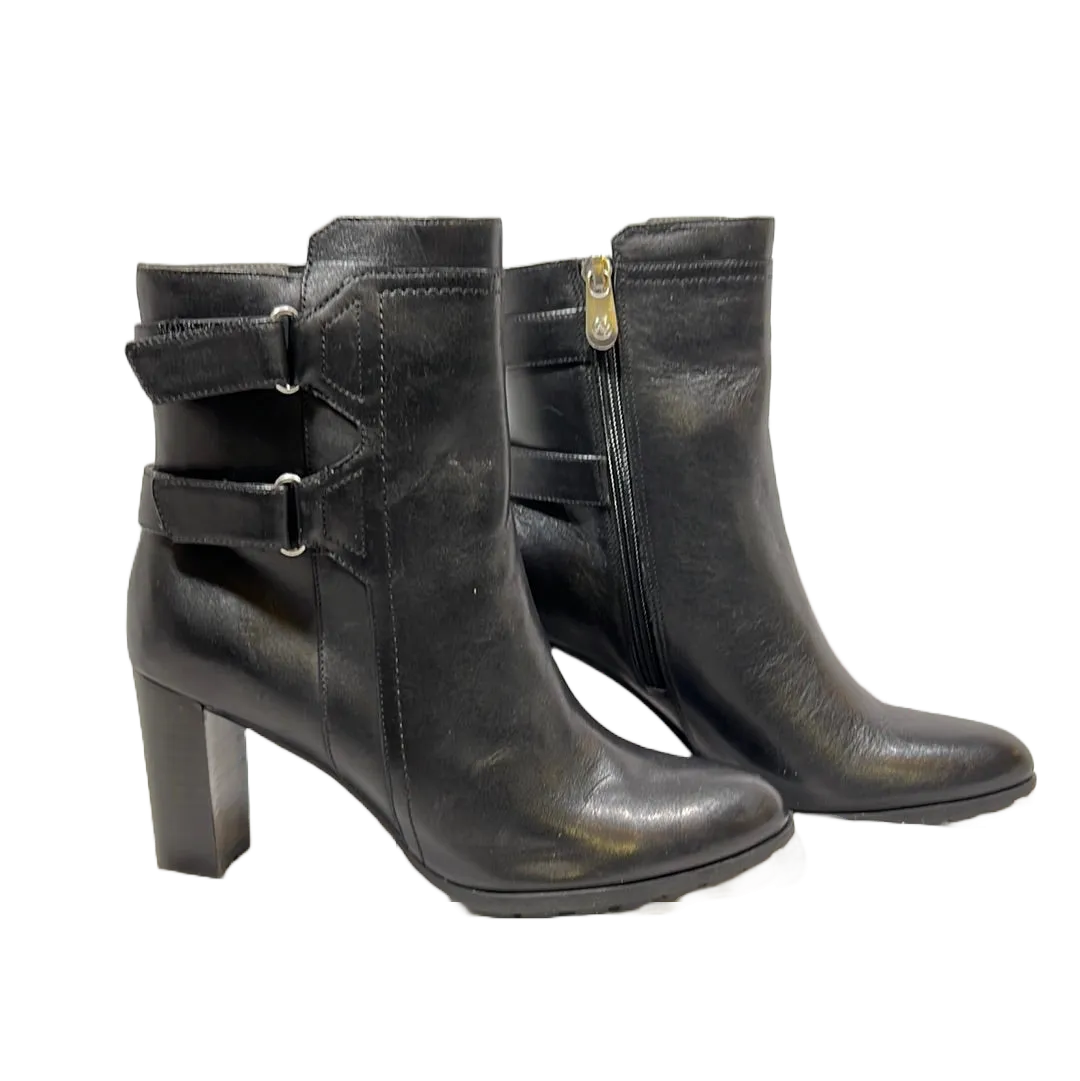 ADRIENNE VITTADINI Women's •Trophy• Ankle Boot Blacl Leather 6M