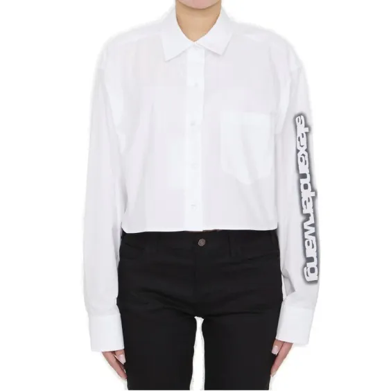 Alexander Wang  |Street Style Long Sleeves Plain Cotton Elegant Style