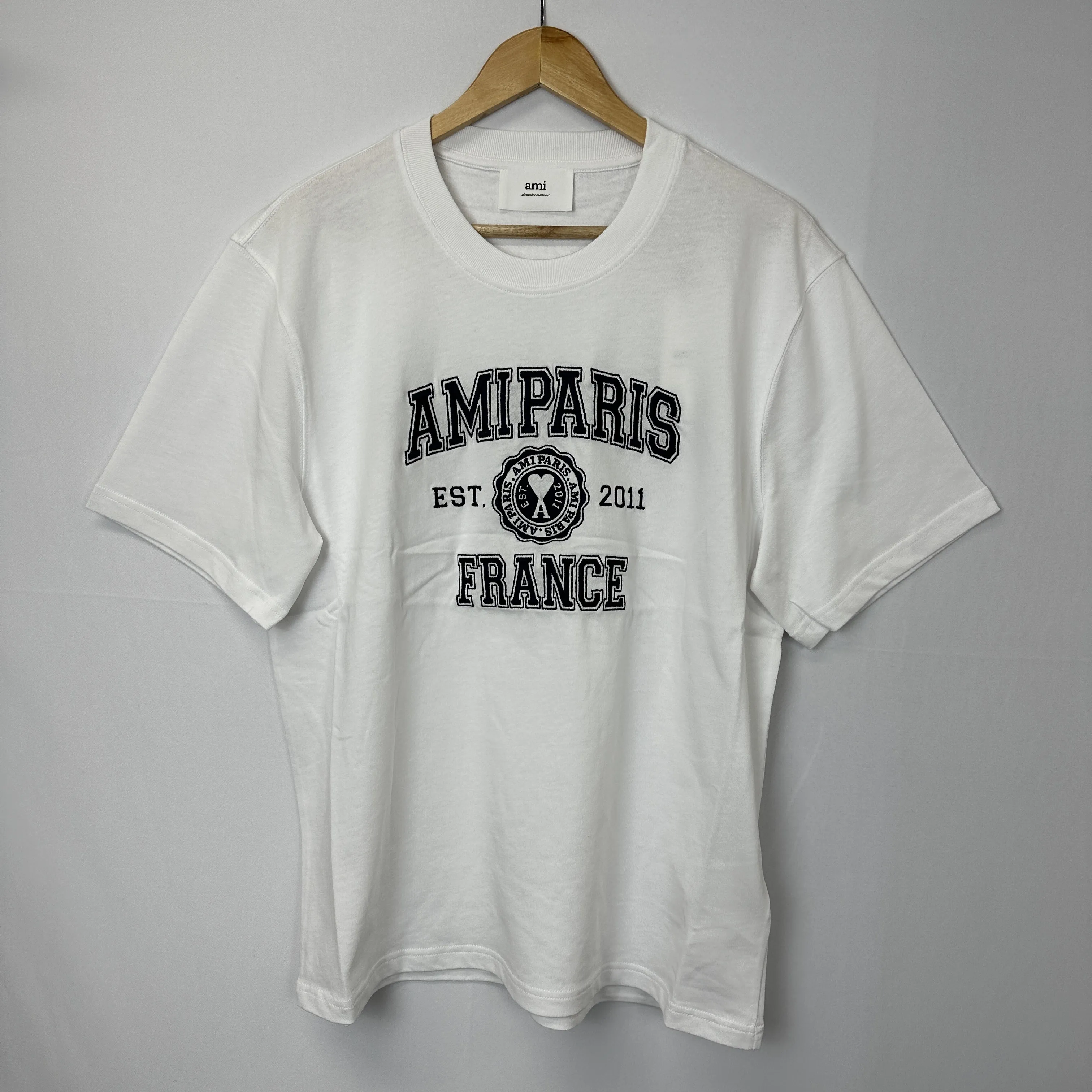 AMI PARIS  |Street Style Short Sleeves Logo Designers T-Shirts