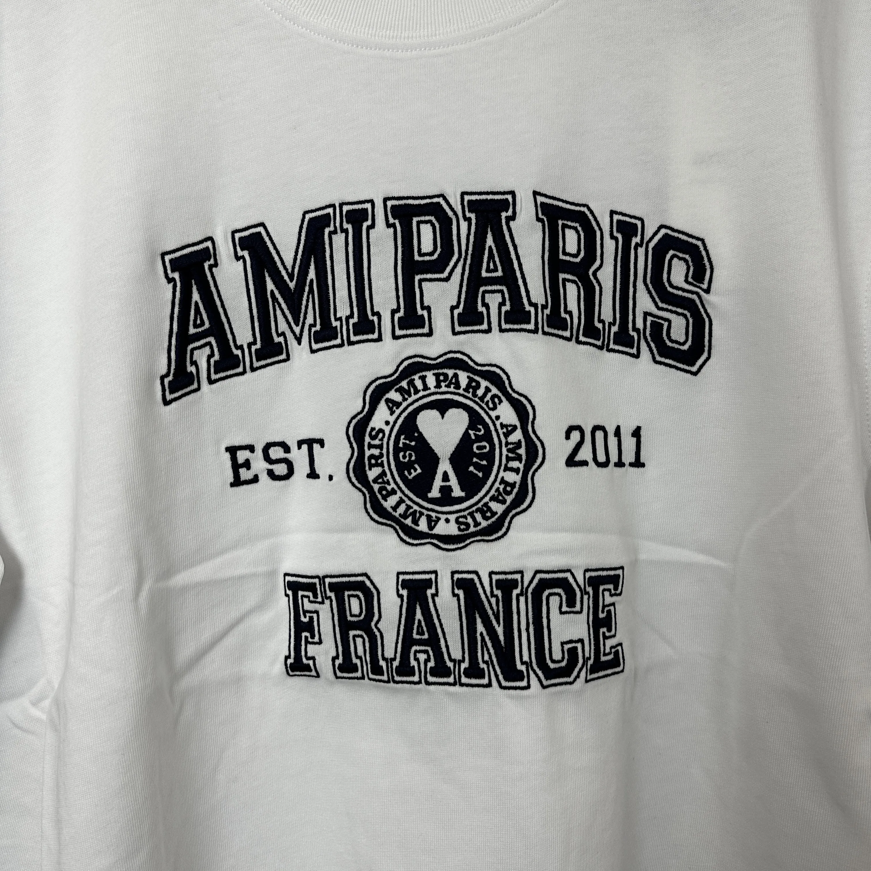 AMI PARIS  |Street Style Short Sleeves Logo Designers T-Shirts