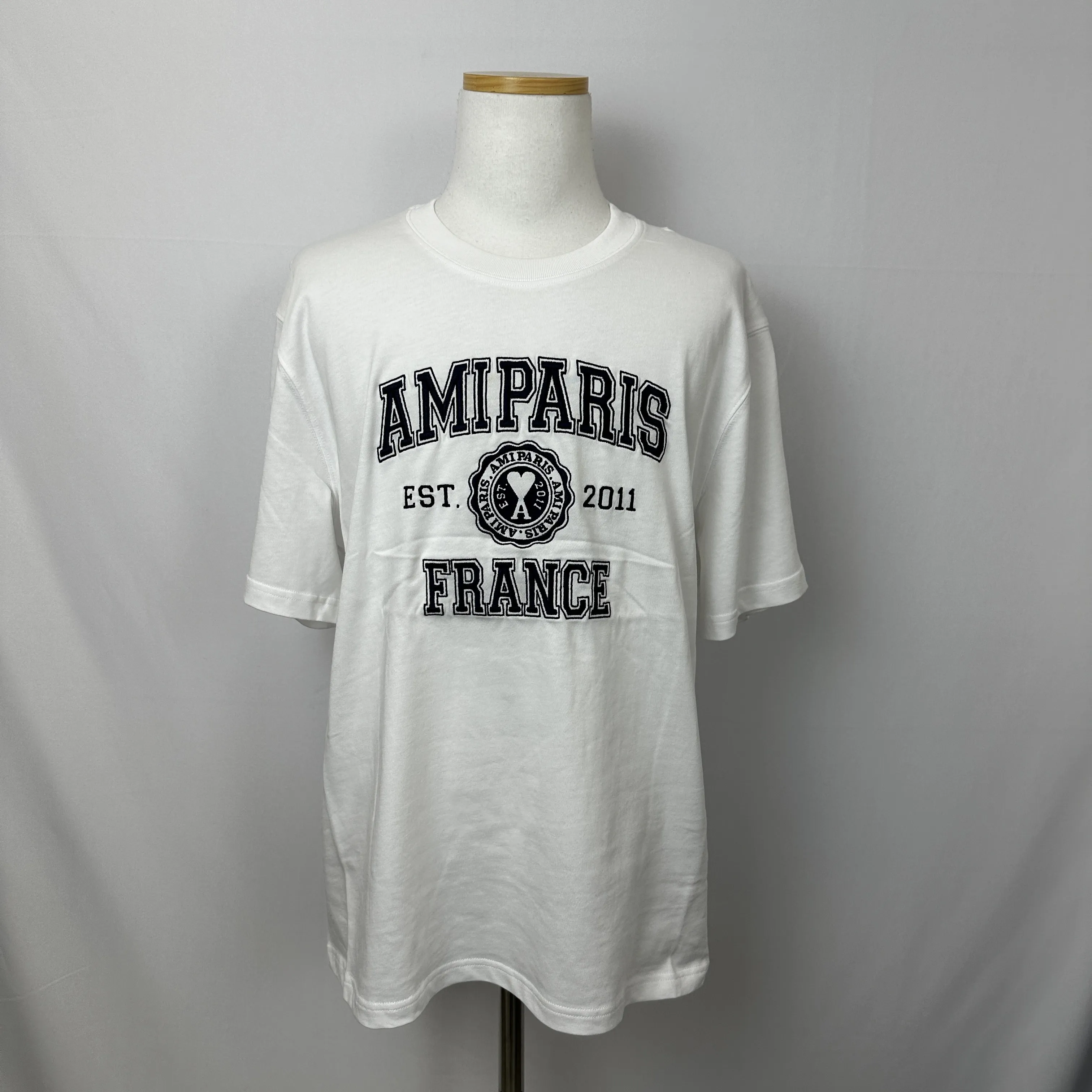 AMI PARIS  |Street Style Short Sleeves Logo Designers T-Shirts