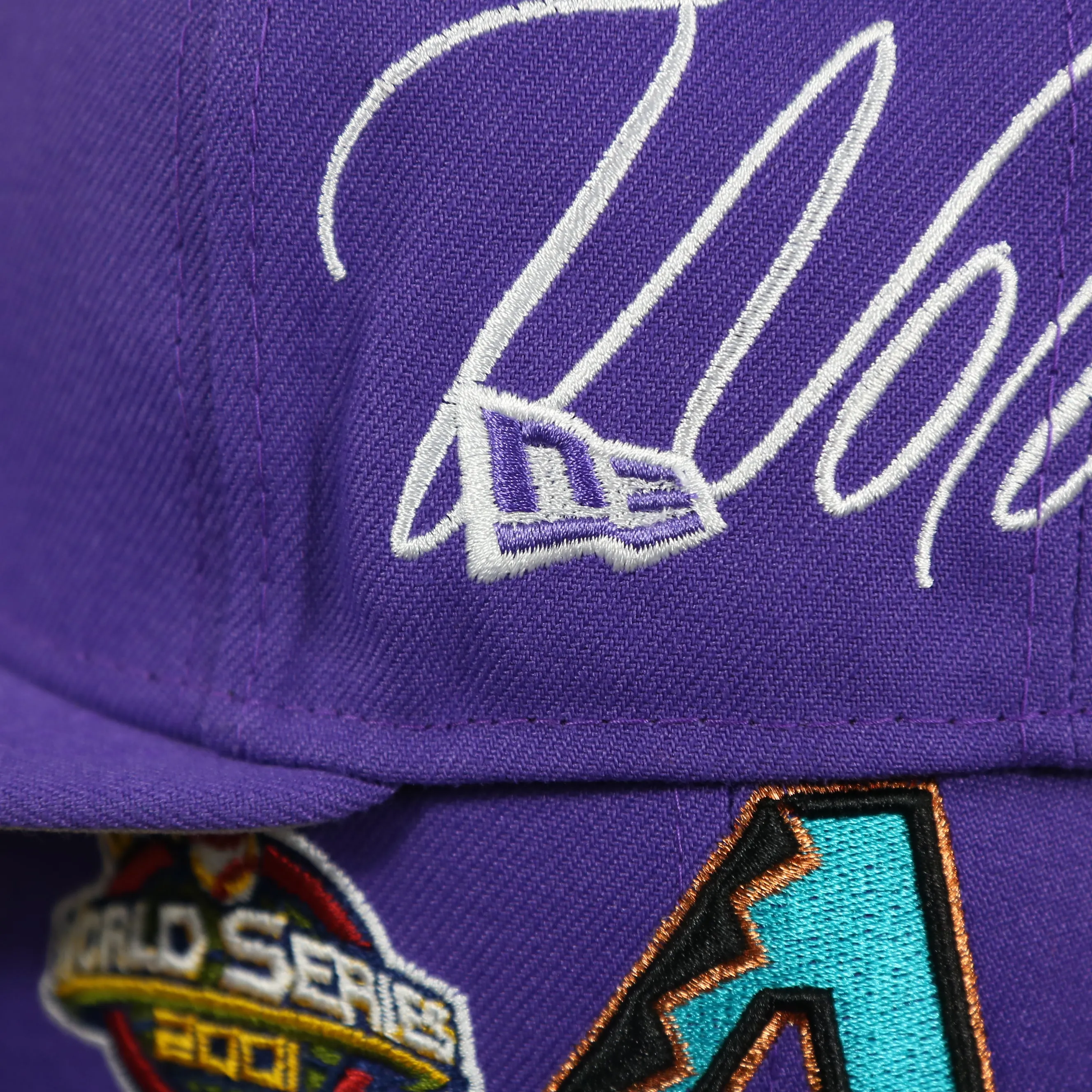 Arizona Diamondbacks Cooperstown All Over Side Patch Historic Champs Gray UV 59Fifty Fitted Cap | Purple 59Fifty Fitted Cap