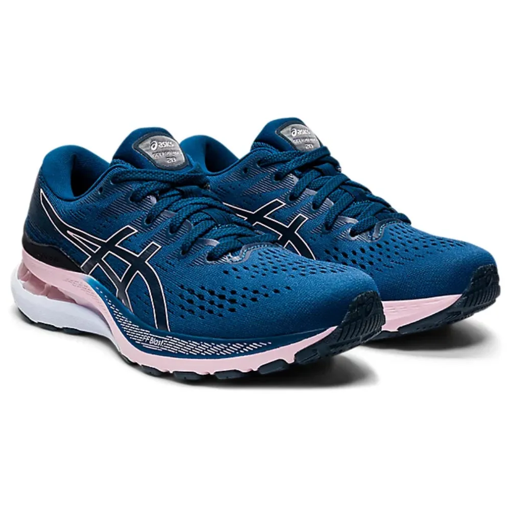 ASICS Women's Gel-Kayano 28 Running Shoe (Mako Blue/Barely Rose)