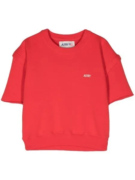 AUTRY  |Crew Neck Street Style Plain Cotton Short Sleeves Logo