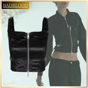 BADBLOOD  |Casual Style Nylon Sleeveless Street Style Plain Logo