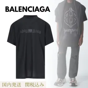 BALENCIAGA  |Unisex Plain Cotton Short Sleeves Logo Luxury T-Shirts