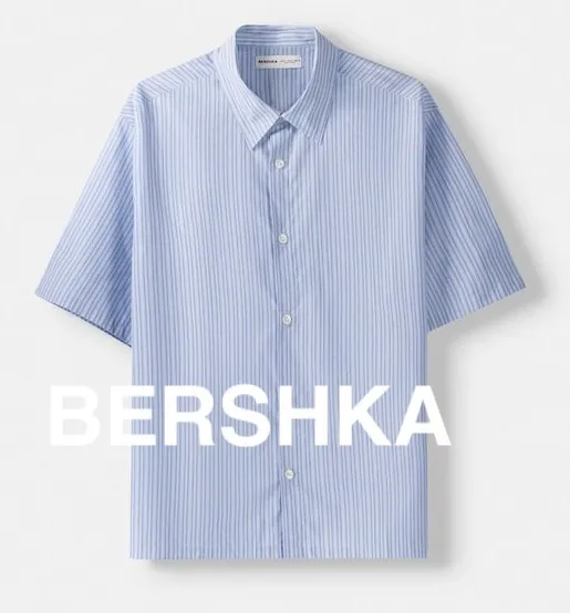 Bershka  |Stripes Short Sleeves Shirts