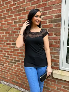 Black Delicate Lace Top Ruby