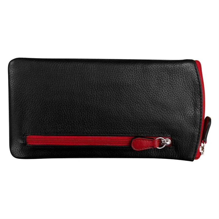 Black Eyeglass Case with Red Glasses Design