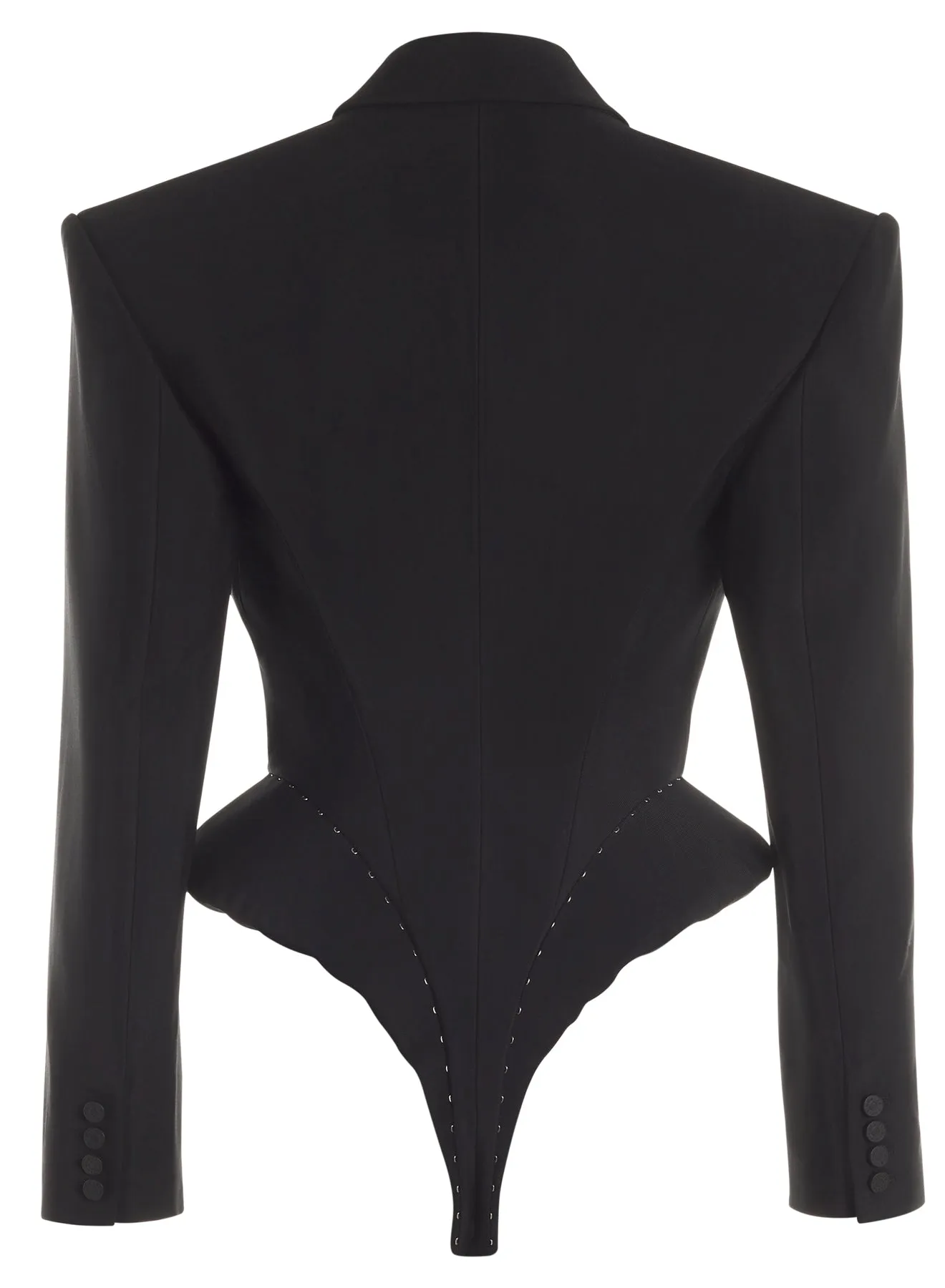 black hook & eye bodysuit jacket