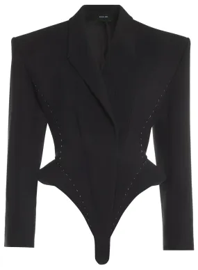 black hook & eye bodysuit jacket