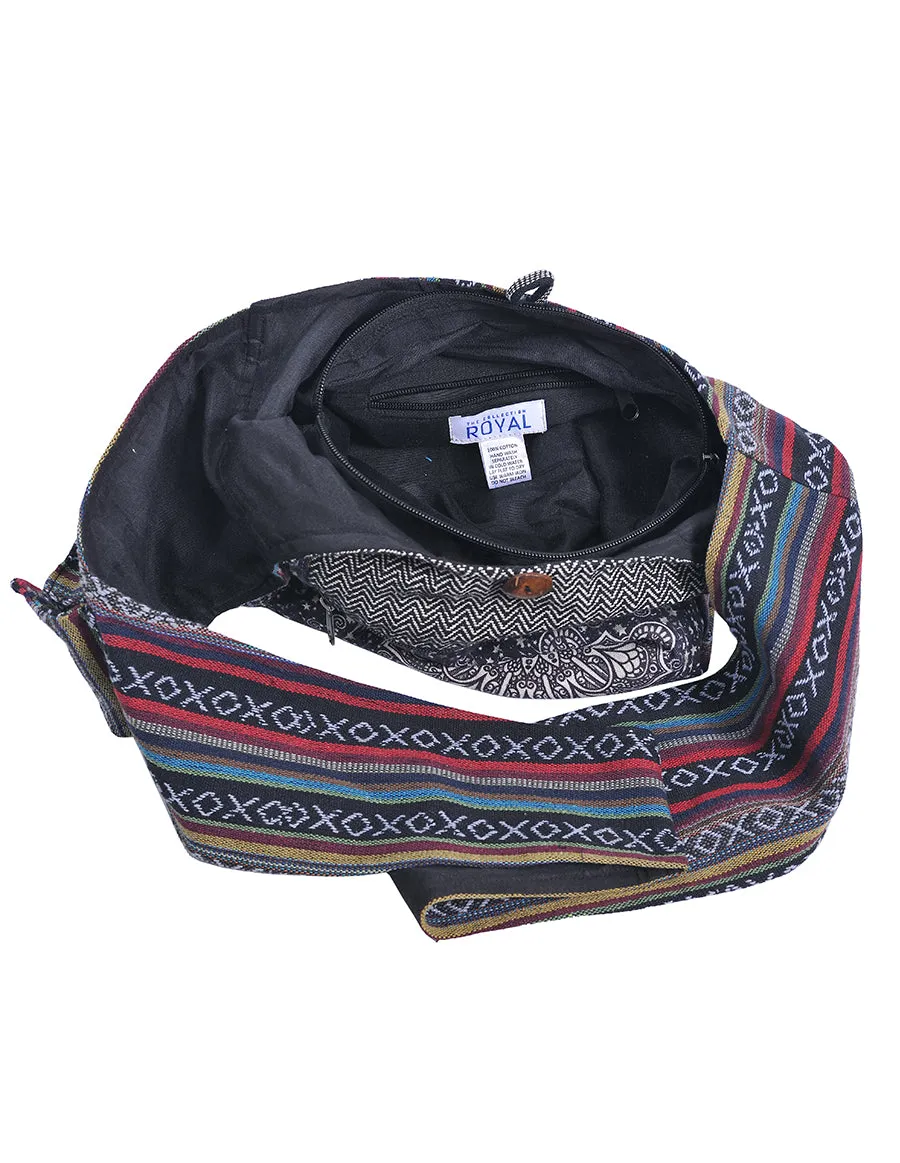 Black Mandala Printed Hobo Bag