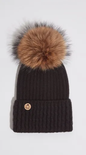 Boston Pom Pom Hat - Black