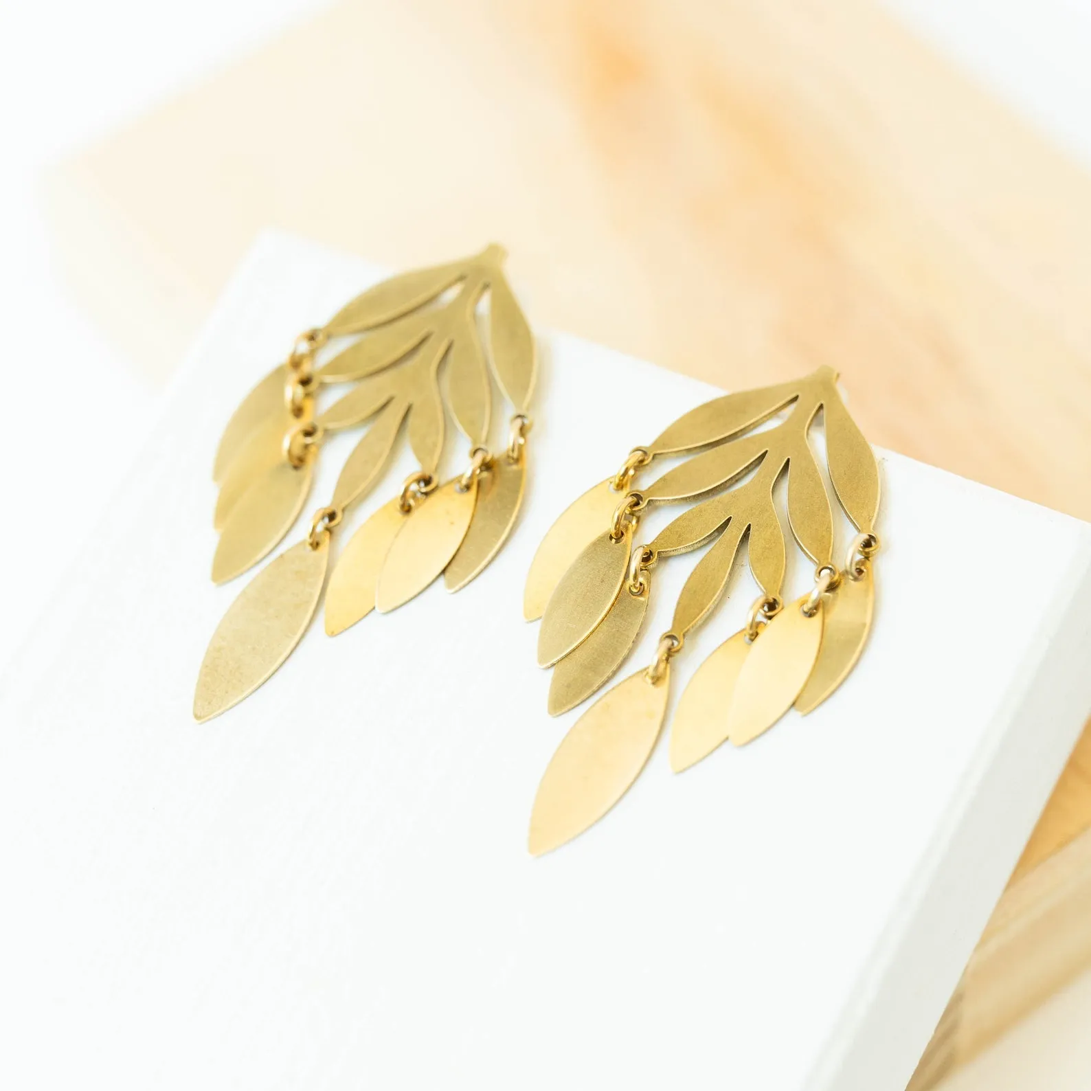 Botanical leaf Stud Earrings- WS