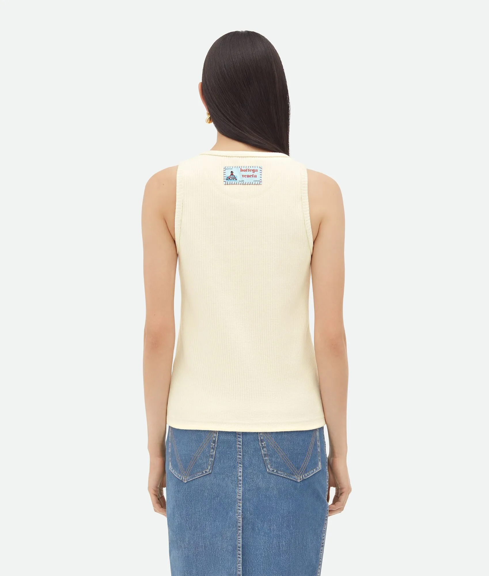 BOTTEGA VENETA  |Cotton rib tank top with label