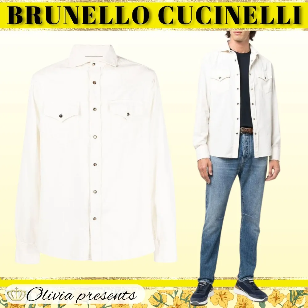 BRUNELLO CUCINELLI  |Street Style Long Sleeves Plain Cotton Shirts