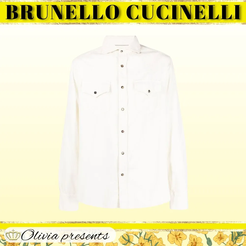 BRUNELLO CUCINELLI  |Street Style Long Sleeves Plain Cotton Shirts