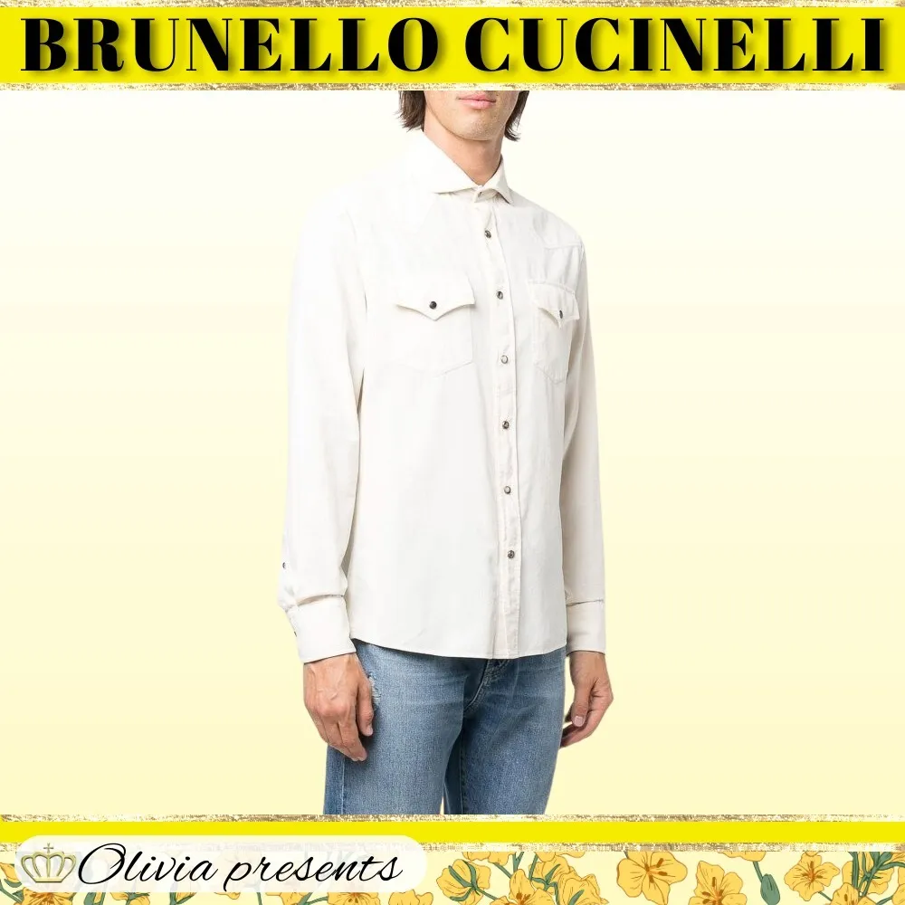 BRUNELLO CUCINELLI  |Street Style Long Sleeves Plain Cotton Shirts