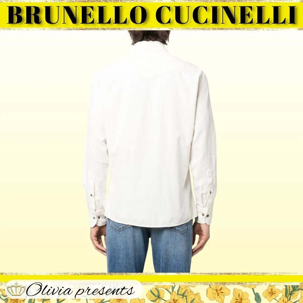 BRUNELLO CUCINELLI  |Street Style Long Sleeves Plain Cotton Shirts