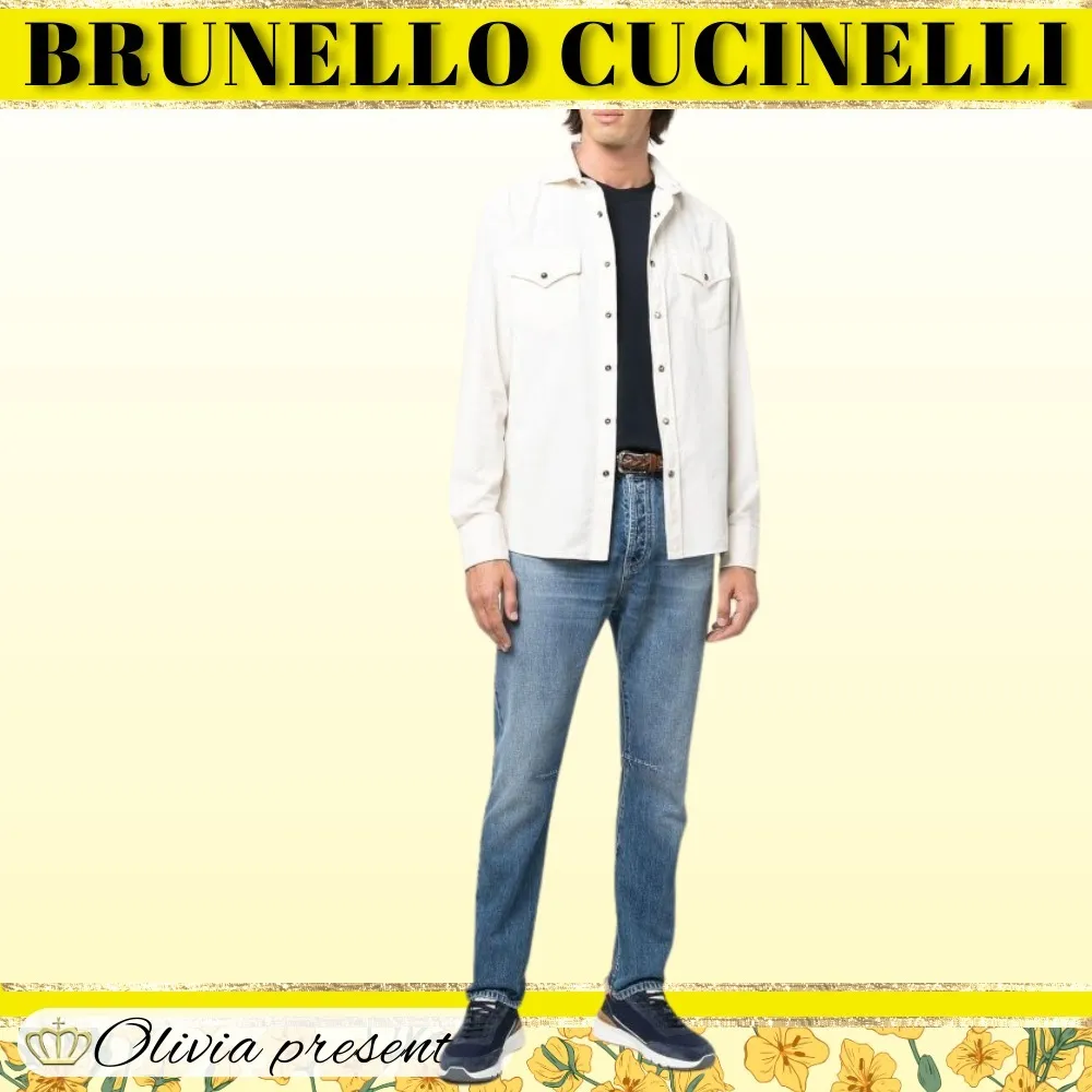 BRUNELLO CUCINELLI  |Street Style Long Sleeves Plain Cotton Shirts