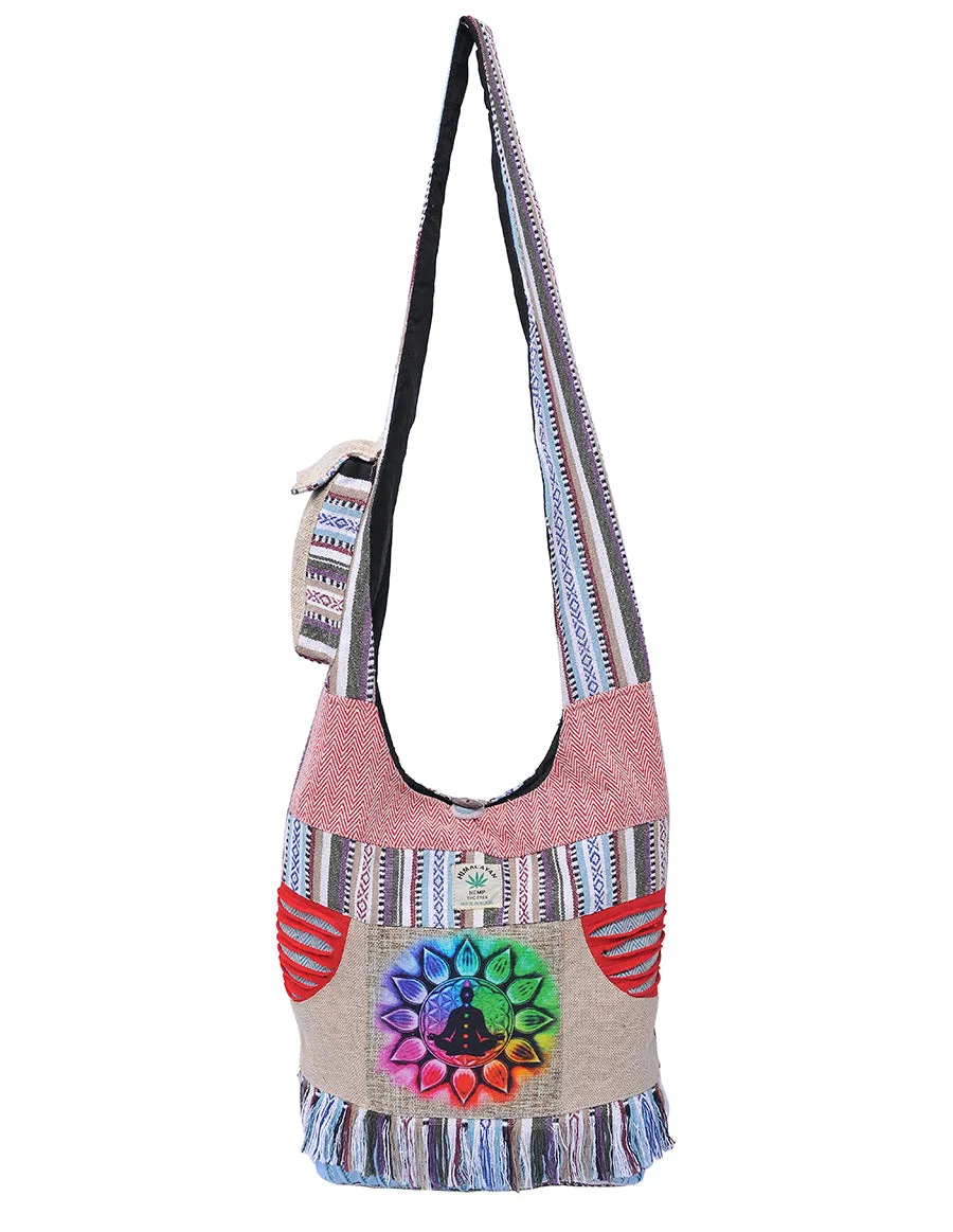 Chakra Print Hemp & Cotton Hobo Bag