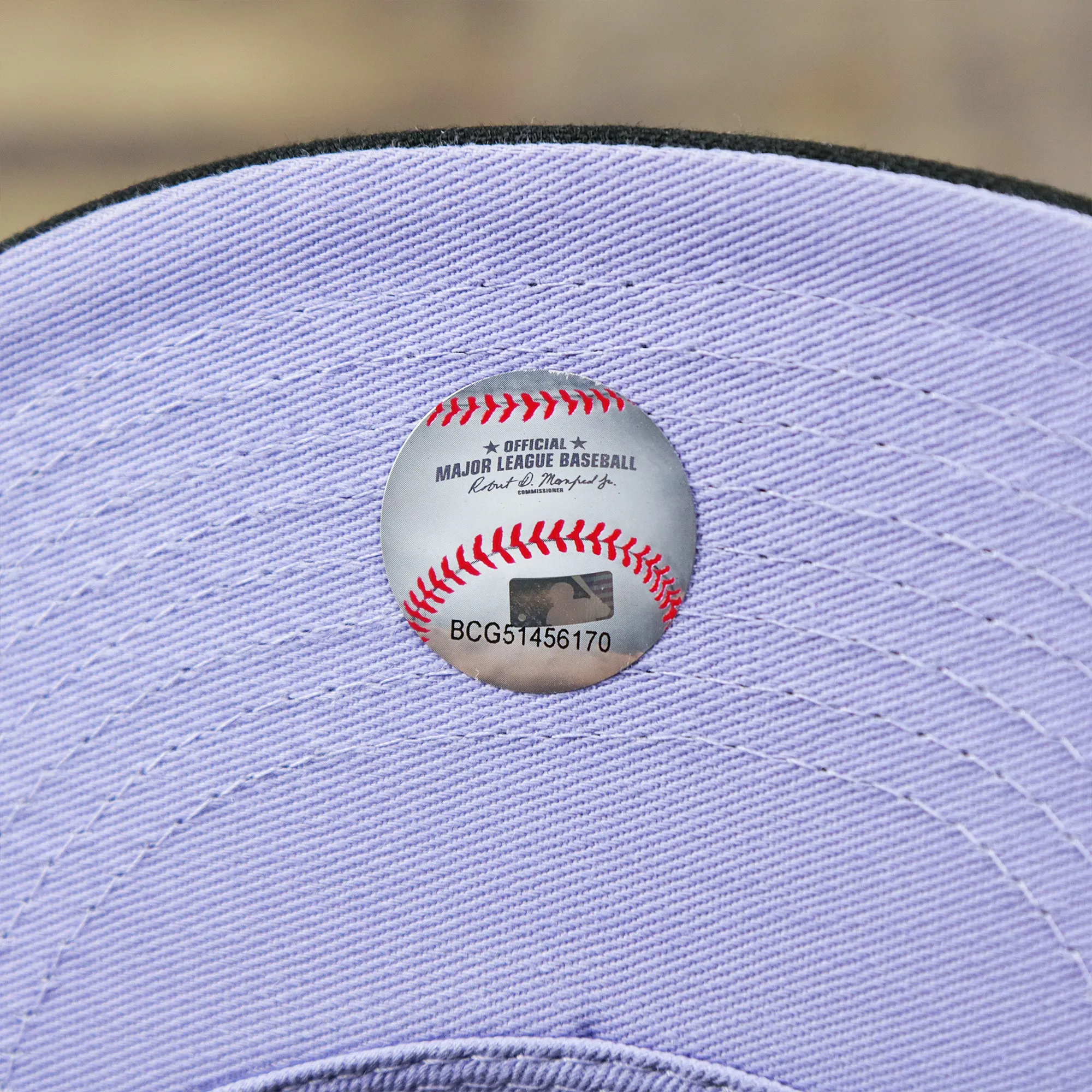 Chicago White Sox Pop Sweat Pastel World Series Side Patch Fitted Cap With Purple Undervisor | Black 59Fifty Cap