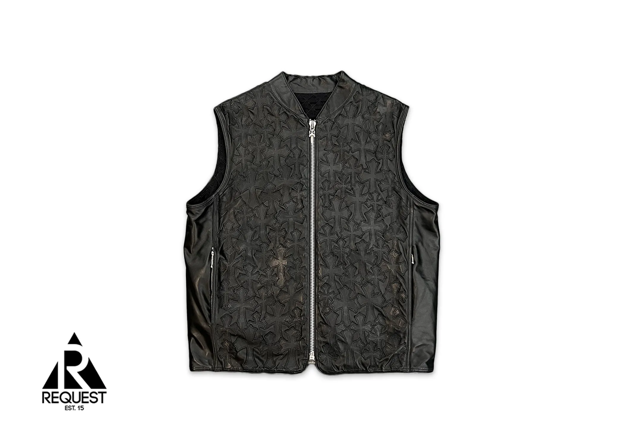 Chrome Hearts Leather Cross Patches Vest Black