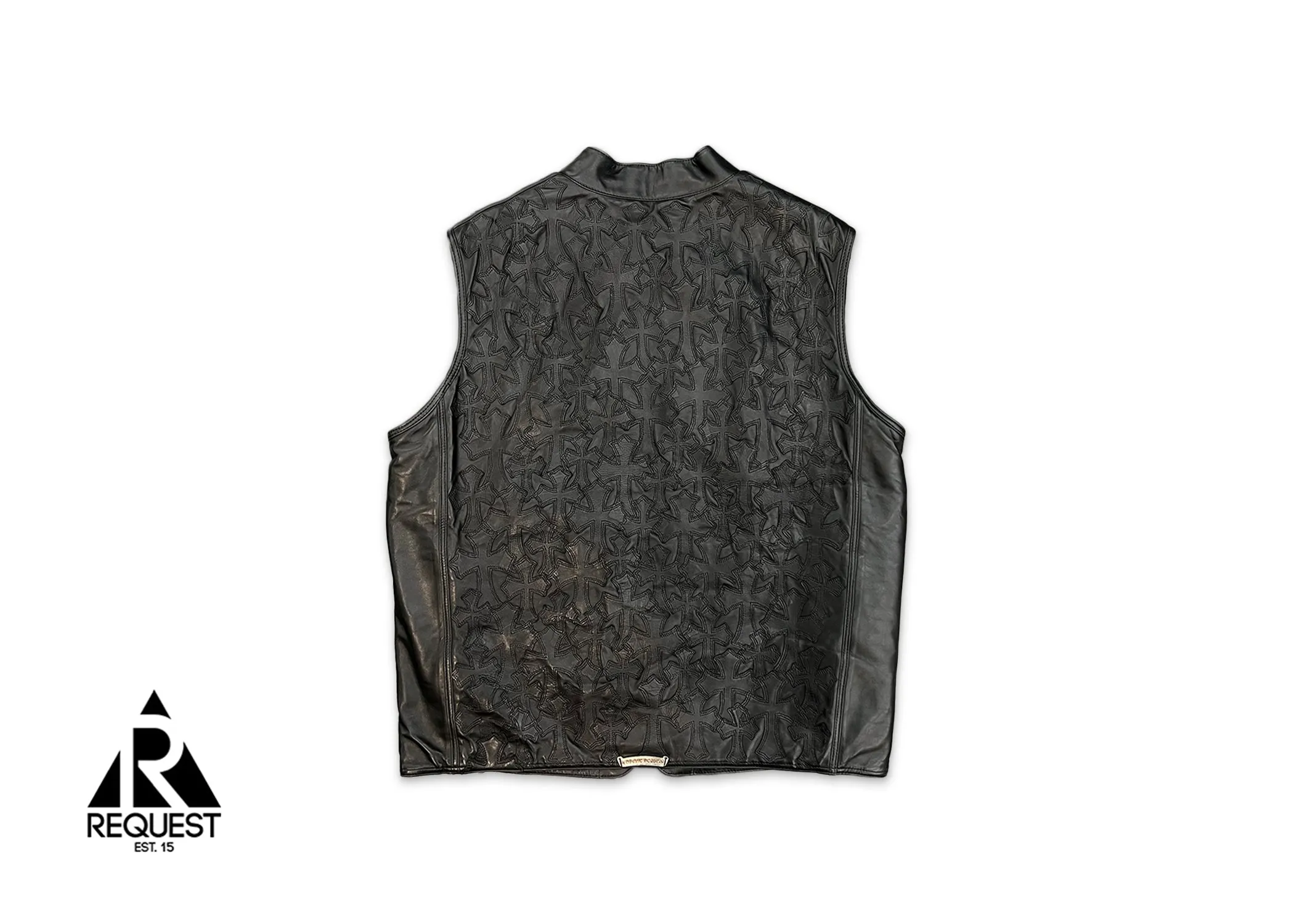 Chrome Hearts Leather Cross Patches Vest Black