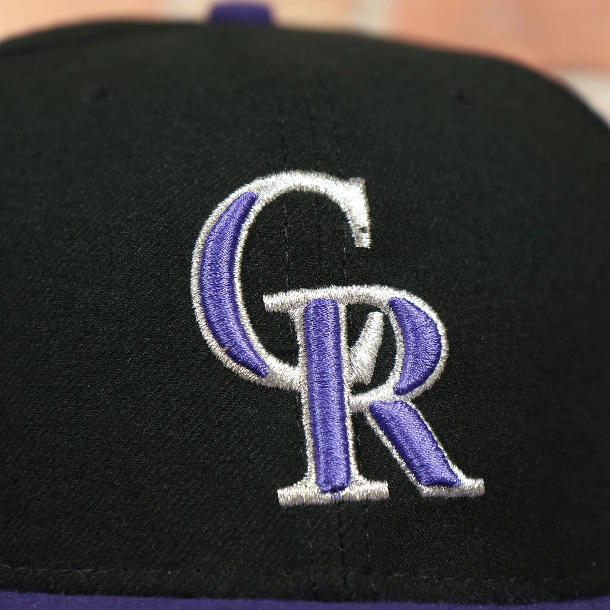 Colorado Rockies MLB On-Field Black Bottom 59FIFTY Black and Purple Fitted Cap