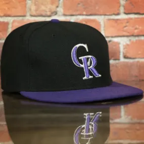 Colorado Rockies MLB On-Field Black Bottom 59FIFTY Black and Purple Fitted Cap