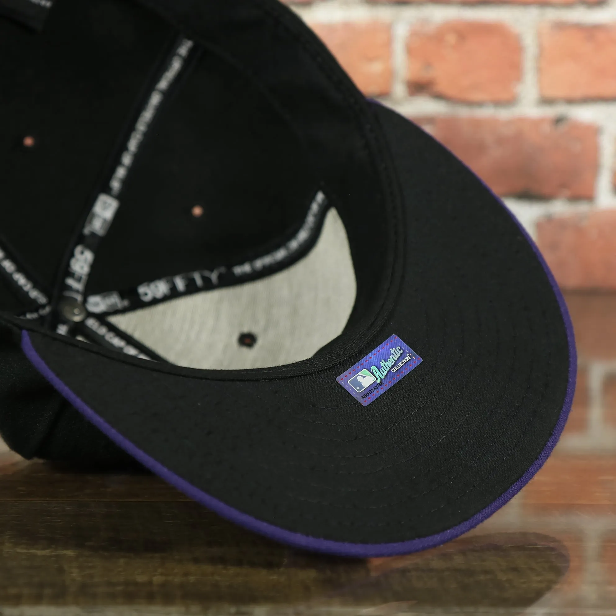 Colorado Rockies MLB On-Field Black Bottom 59FIFTY Black and Purple Fitted Cap