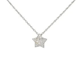 Contemporary 0.50 CTW Diamond 18 Karat White Gold Star Necklace