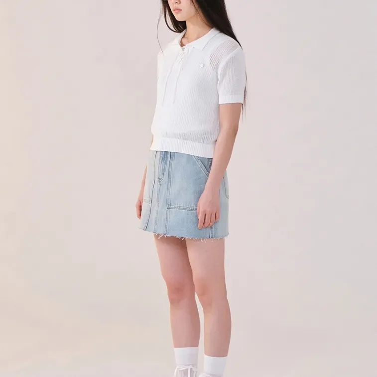 COVERNAT  |Street Style Plain Cotton Short Sleeves Logo Cropped Tops