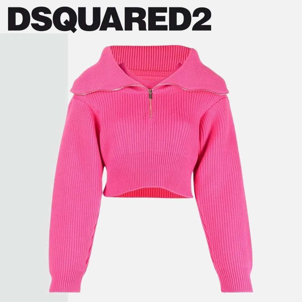 D SQUARED2  |Casual Style Long Sleeves Plain Elegant Style Cropped Tops