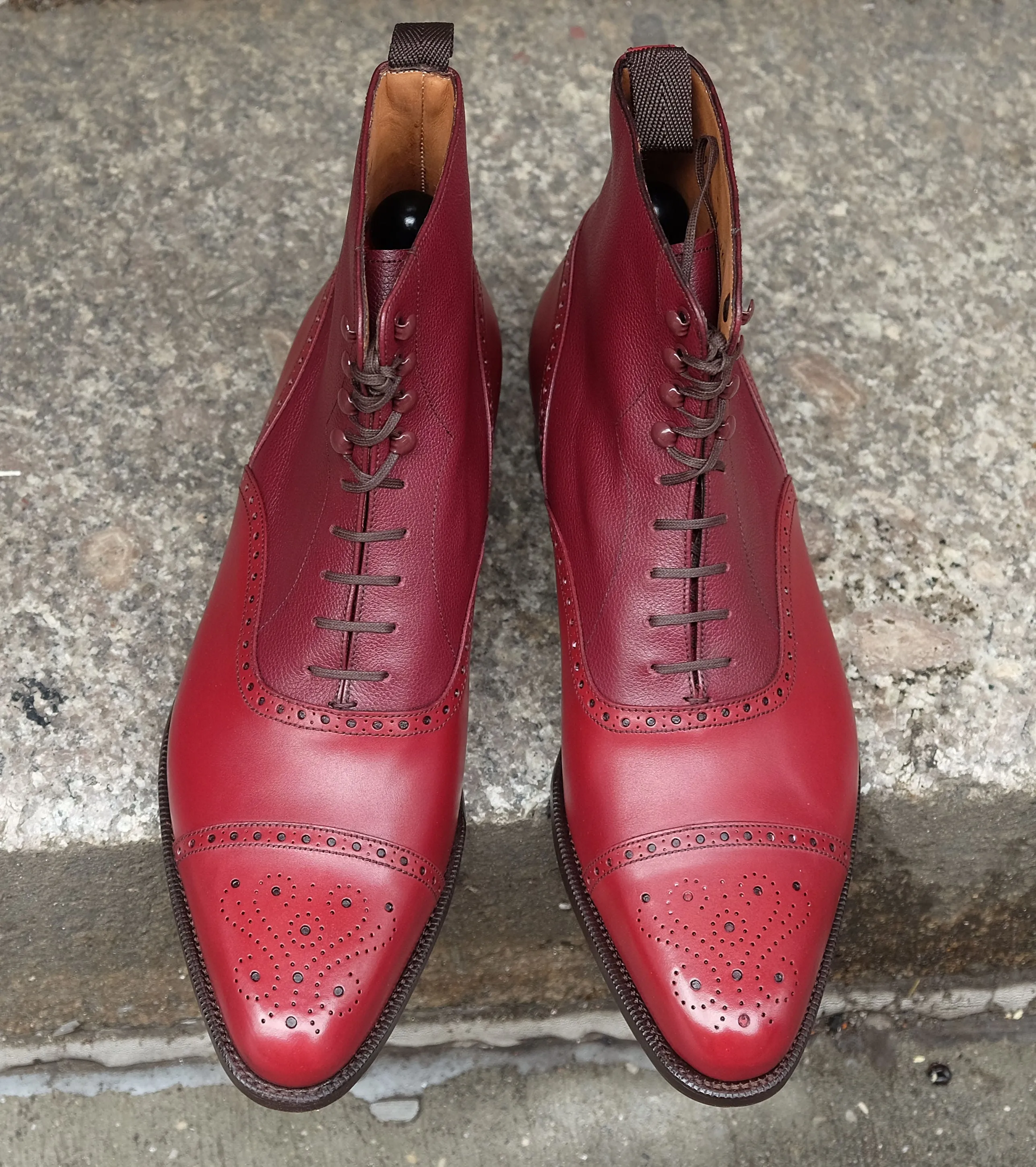 David - MTO - Rose Calf / Raspberry Scotch Grain - JKF Last - Single Leather Sole