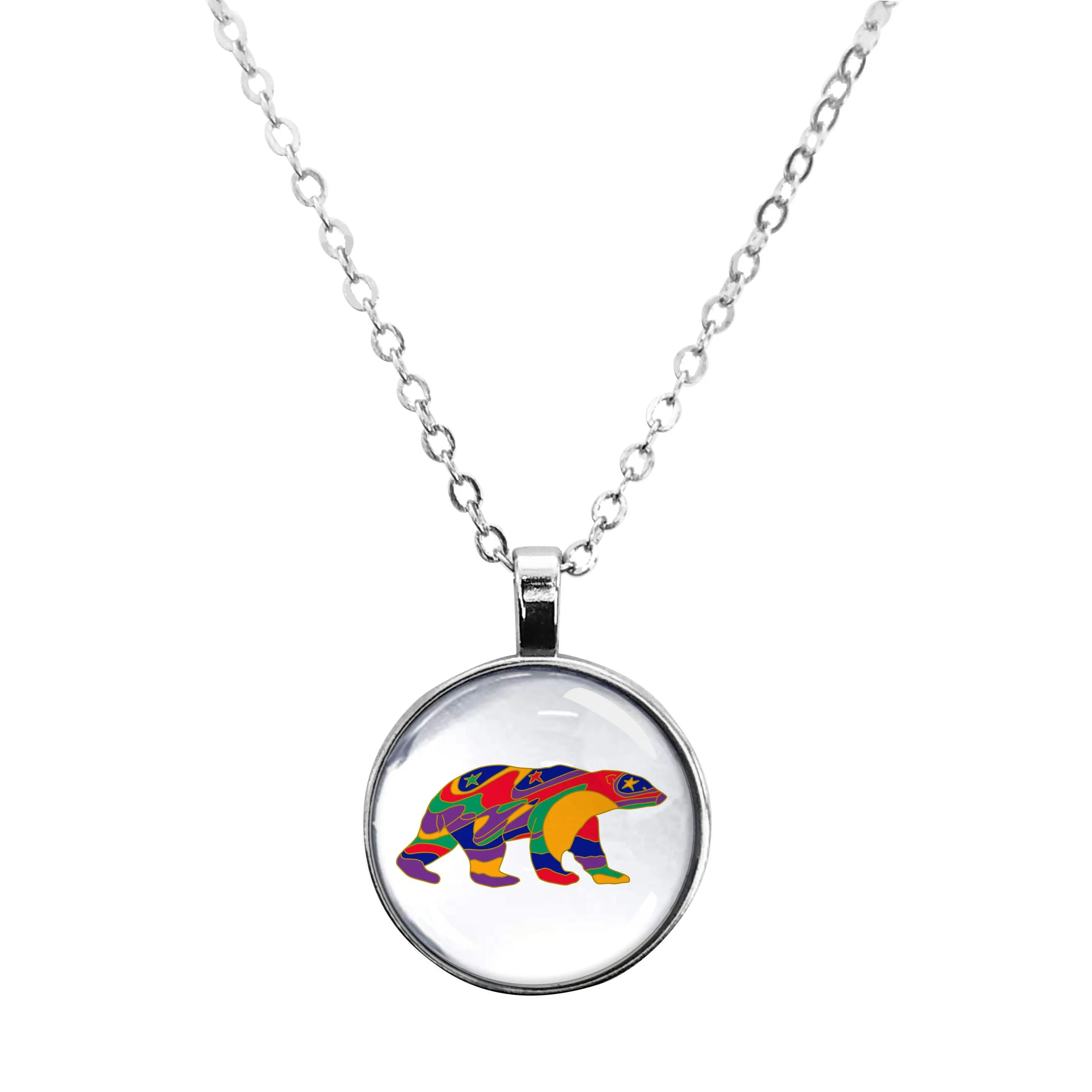 Dawn Oman Alpha Bear Dome Glass Necklace