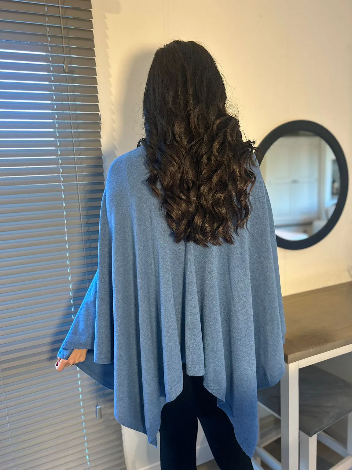 Denim Button Detail Cape Millie