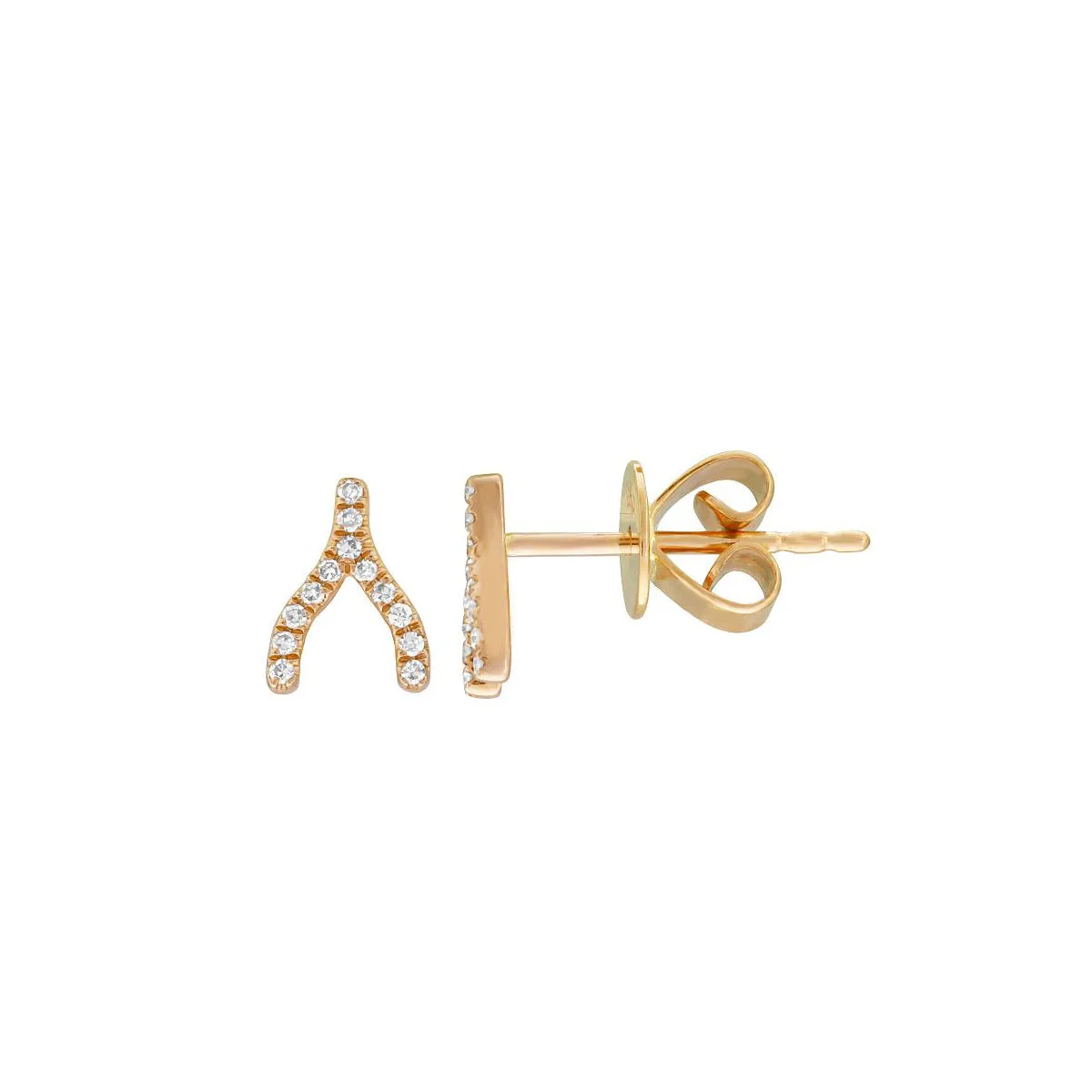 Diamond Wishbone Earrings