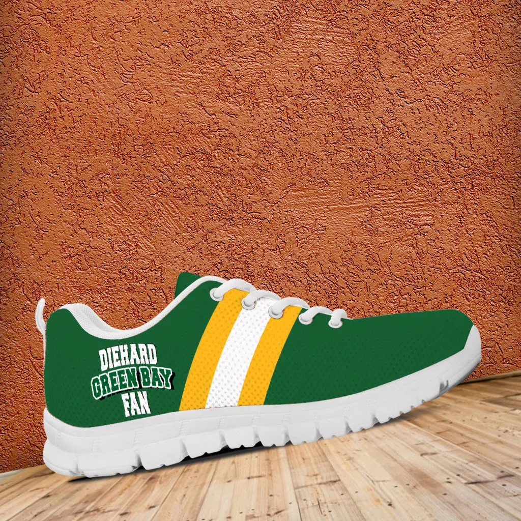 Diehard Green Bay Fan Sports Running Shoes White