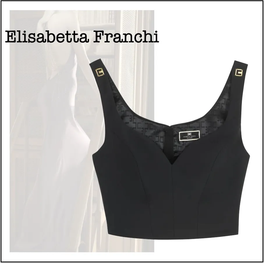 ELISABETTA FRANCHI  |Casual Style Sleeveless Plain Party Style Elegant Style