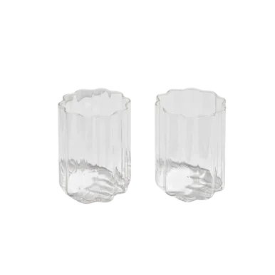 Fazeek Wave Glasses Set of 2, Clear