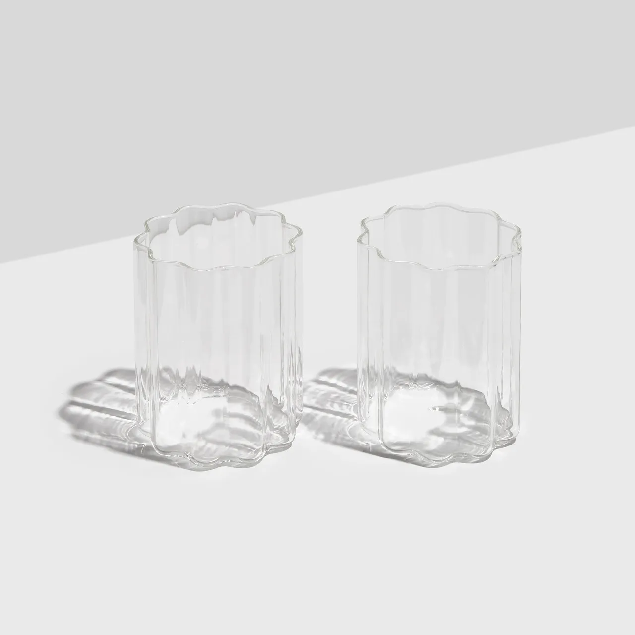 Fazeek Wave Glasses Set of 2, Clear