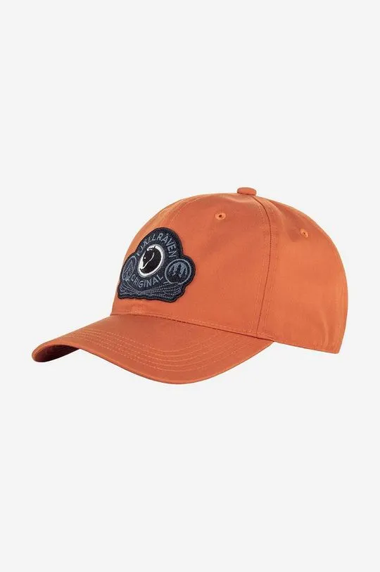 Fjallraven baseball cap Classic Badge Cap orange color