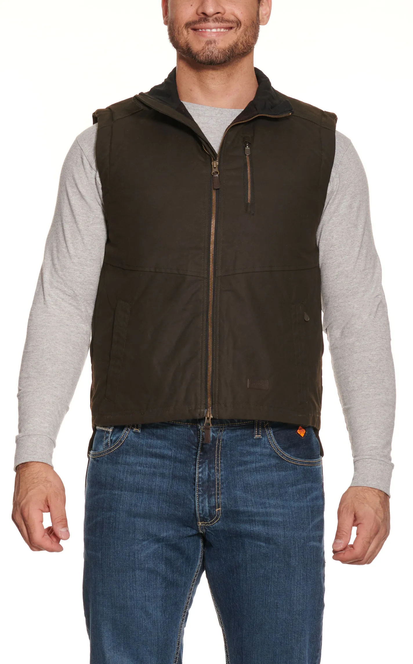 Forge Men's Chocolate Brown Oilskin Vest