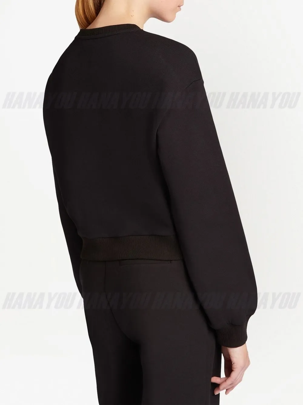 GIUSEPPE ZANOTTI  |Crew Neck Sweat Blended Fabrics Long Sleeves Plain Cotton