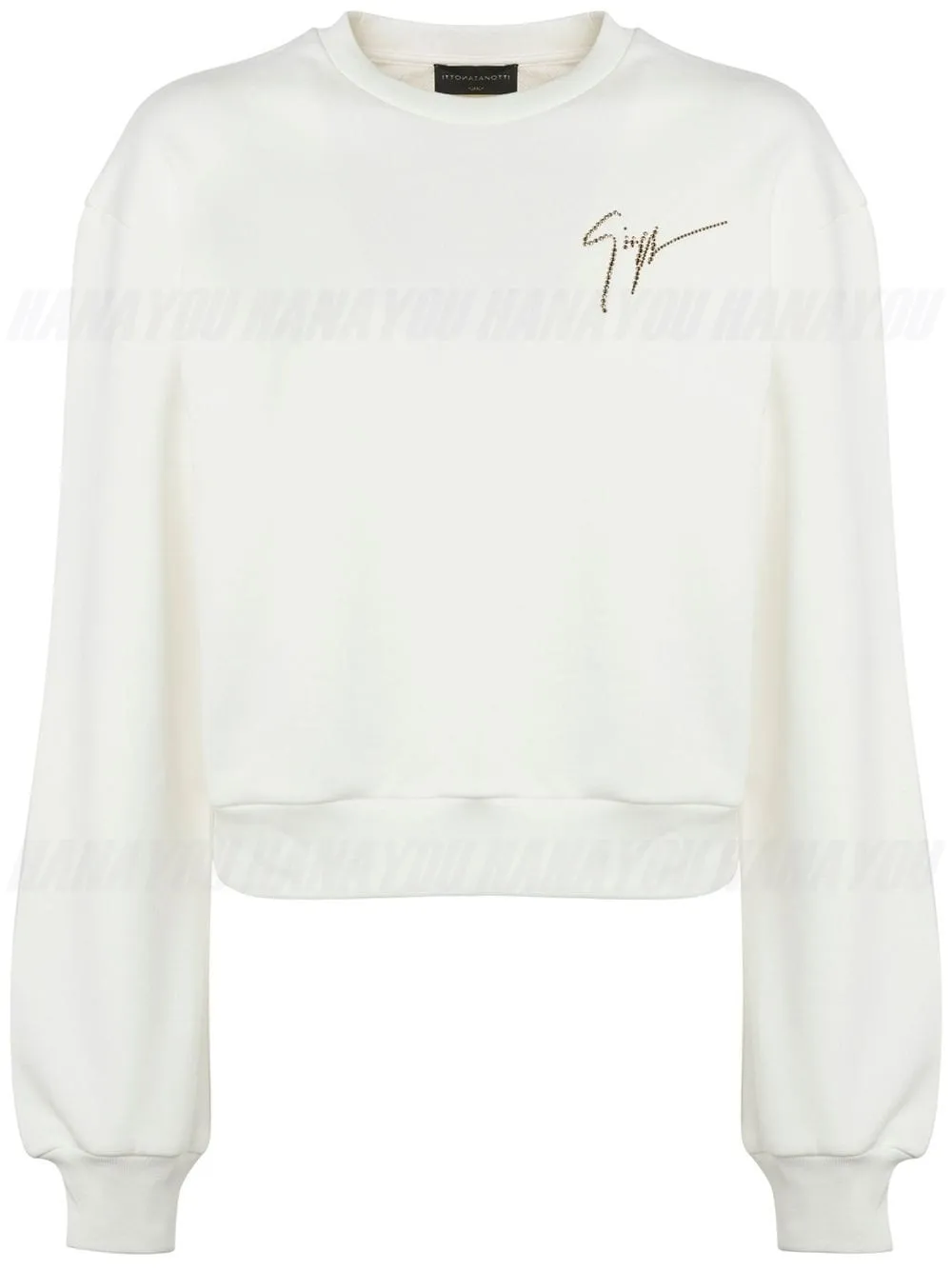 GIUSEPPE ZANOTTI  |Crew Neck Sweat Blended Fabrics Long Sleeves Plain Cotton