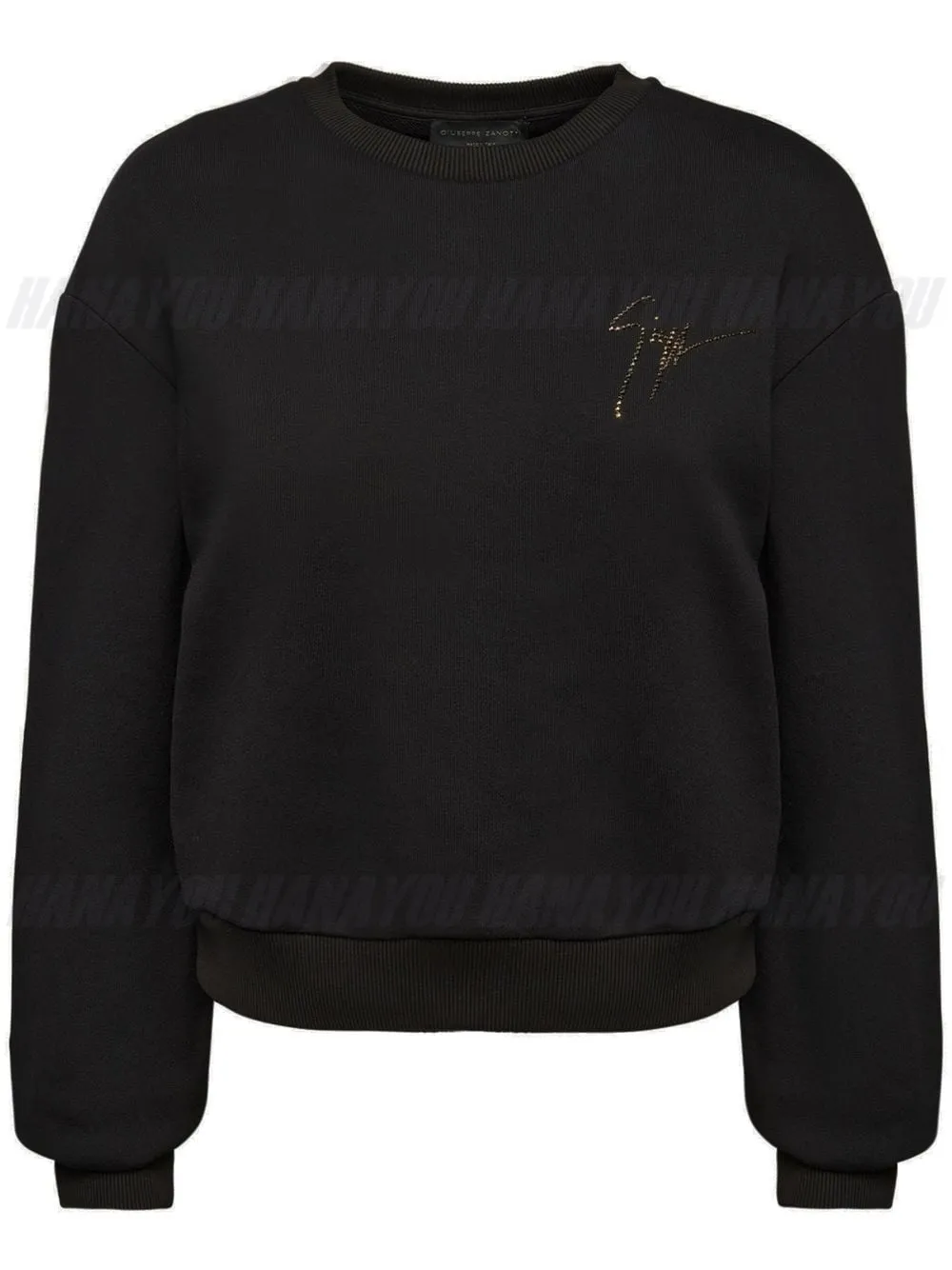 GIUSEPPE ZANOTTI  |Crew Neck Sweat Blended Fabrics Long Sleeves Plain Cotton