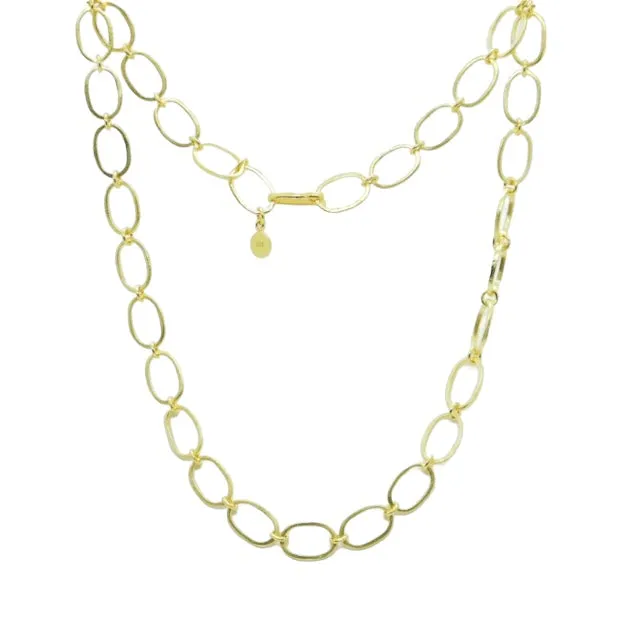 Gold Oval Link Necklace